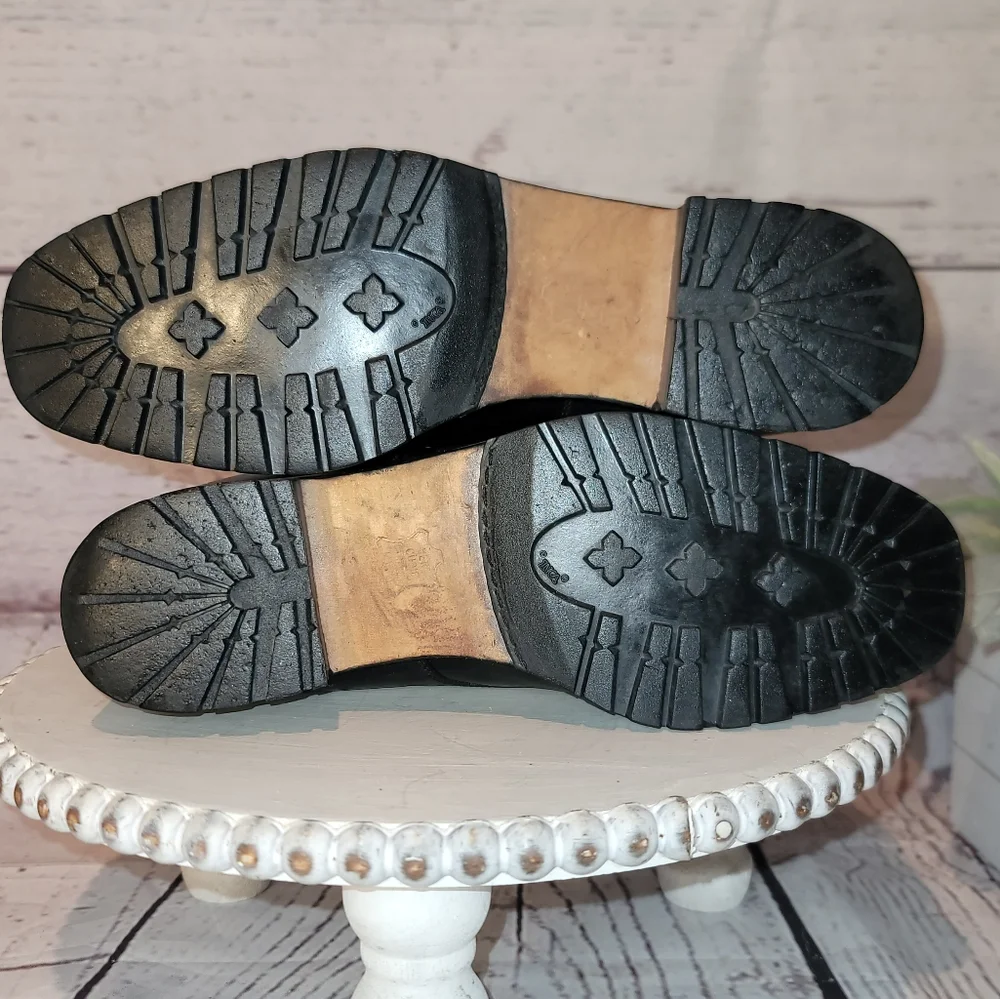 RITZ New York Black  Leather Moto Combat Ankle Lace-up Boots Size 36.5 EU, 6 US - Picture 10 of 12